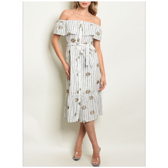 LAST ONE❗STYLE RACK Nordstrom Embroider Midi Dress - Picture 6 of 13